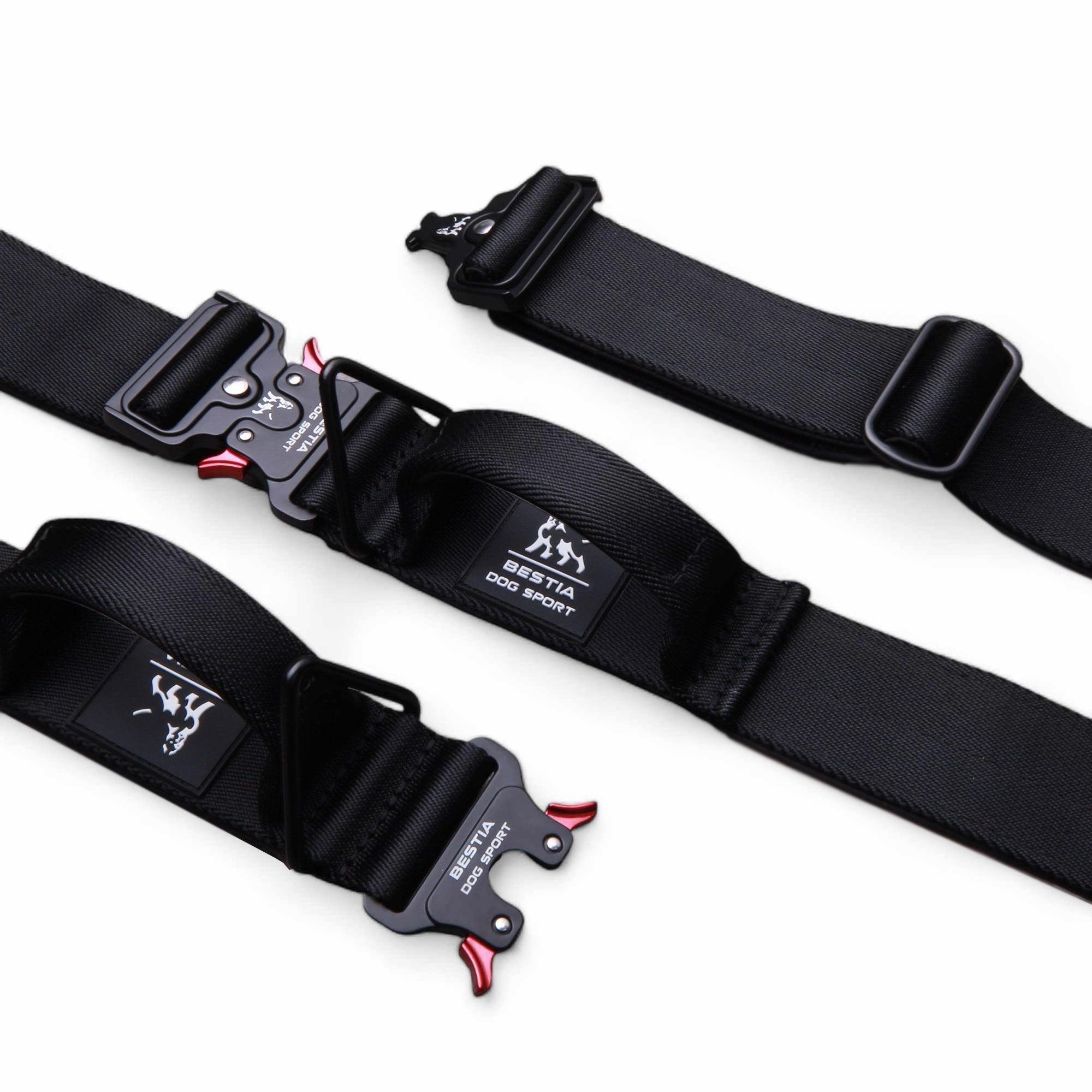 Collar ajustable de nylon negro para perros - imagen 2