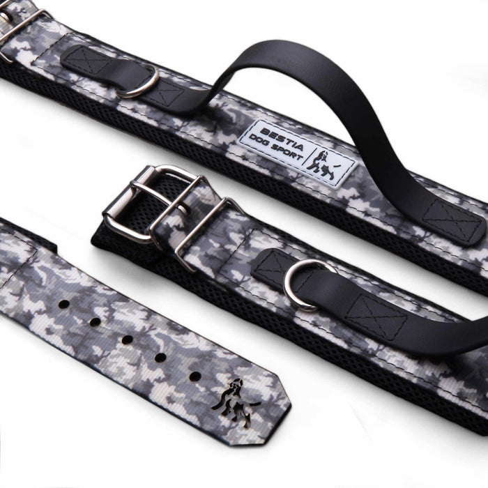Collar con asa BESTIA DOG SPORT camuflaje gris