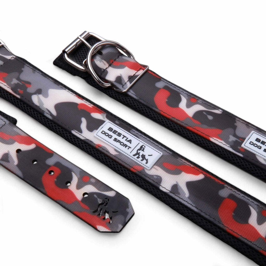 Verstellbares Halsband impermeable de acero rojo fuer Hunde - Bild 1