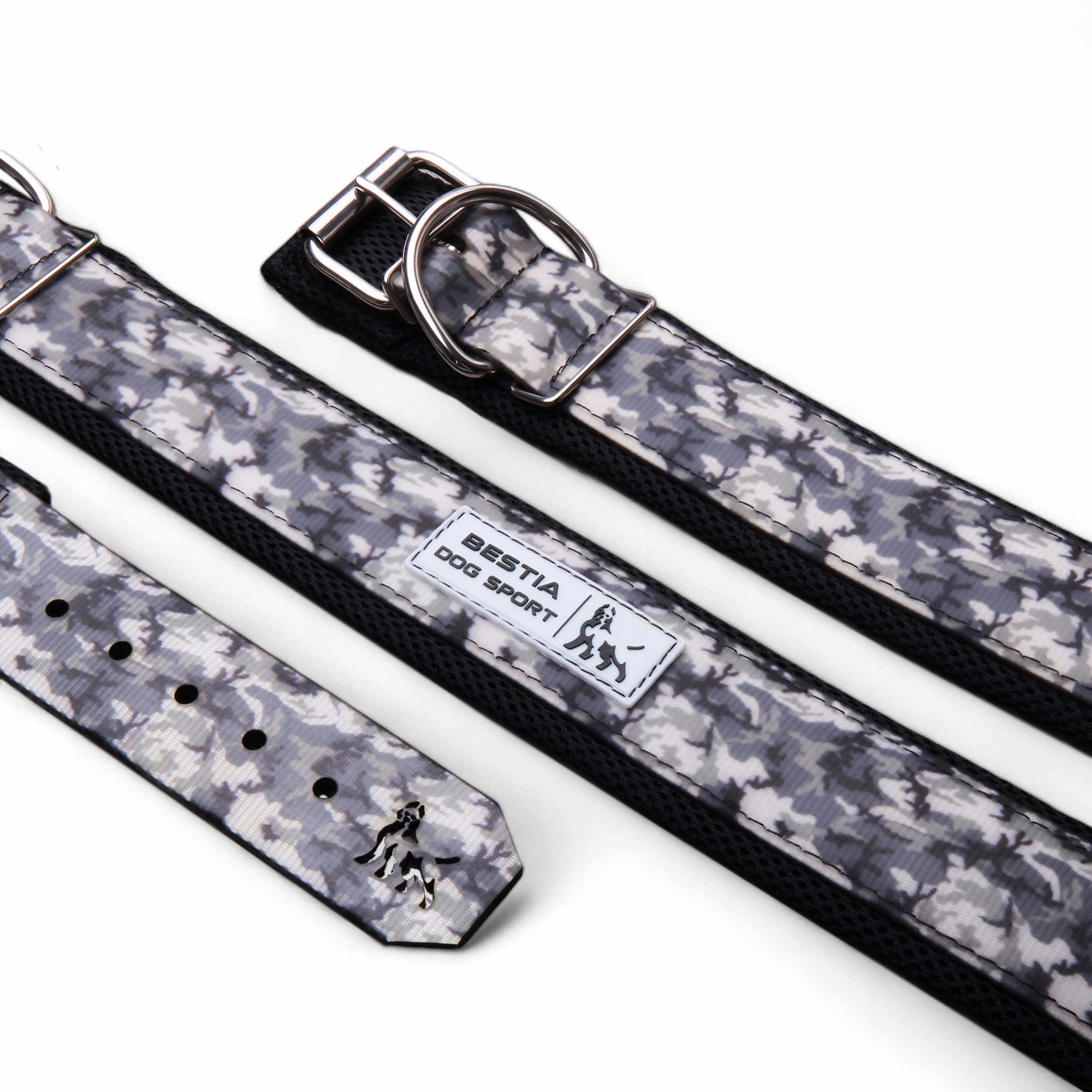 Collar ajustable impermeable de acero gris para perros - imagen 1
