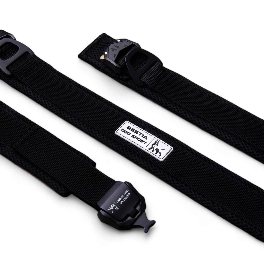 Collar ajustable impermeable negro para perros - imagen 1