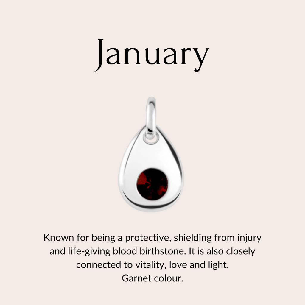Sterling silver birthstone collare charm