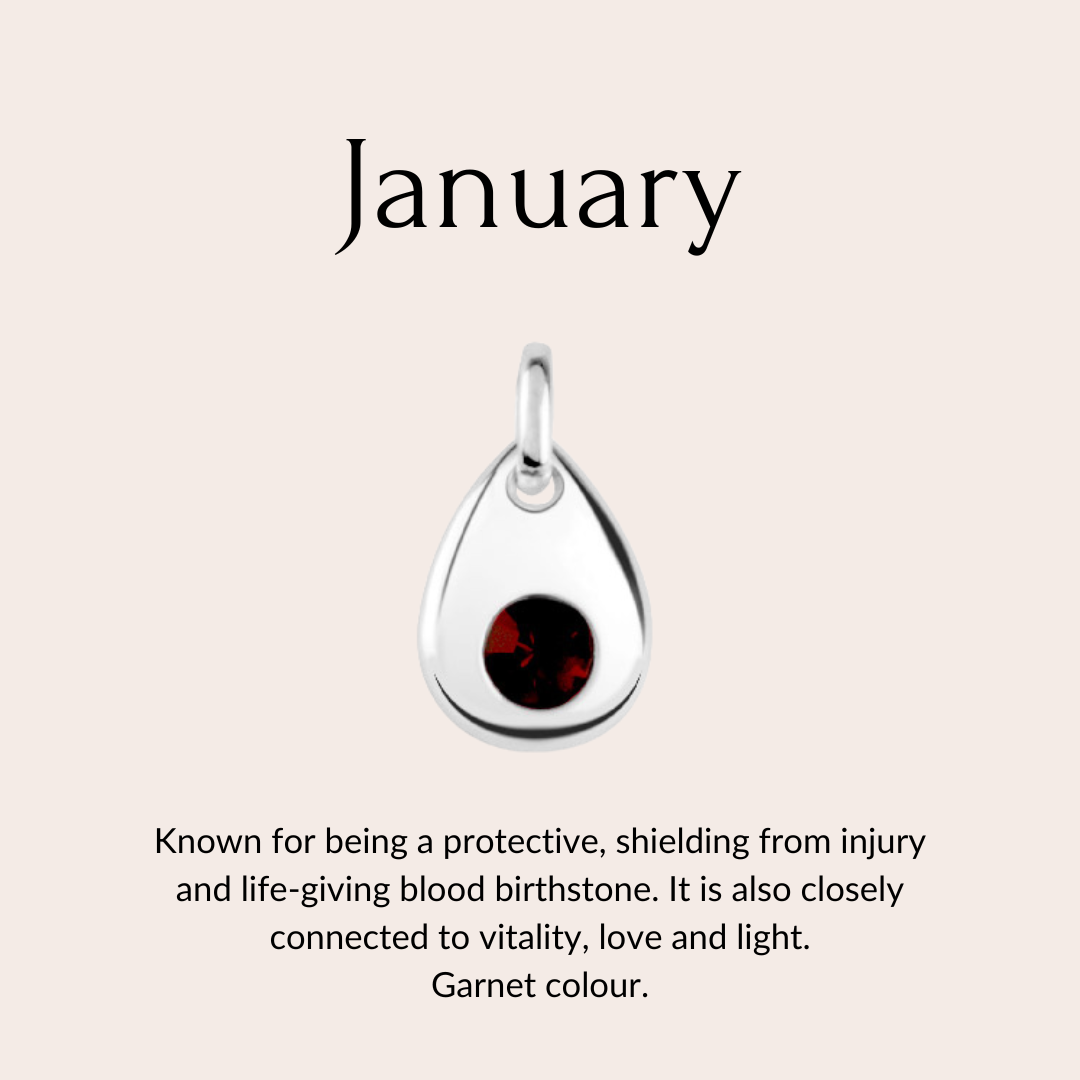 Sterling silver birthstone collare charm