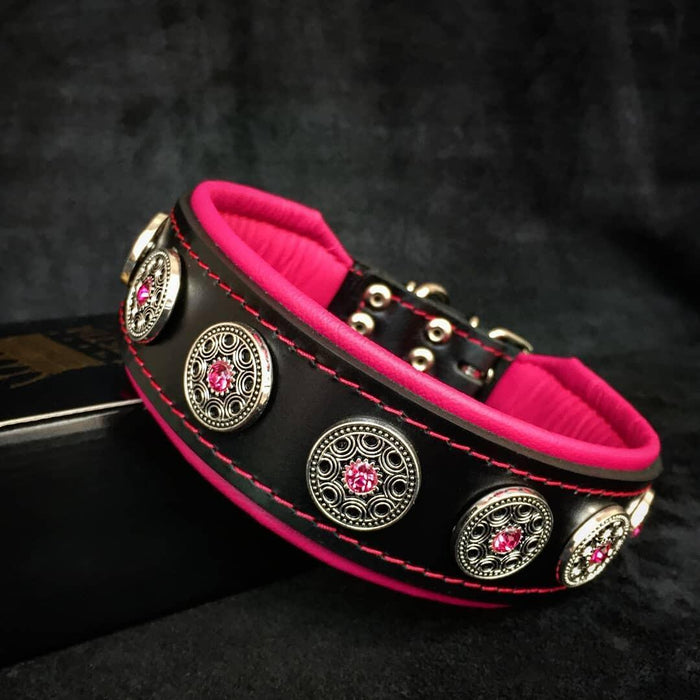 Collar Bijou de edición limitada negro y rosa para perros