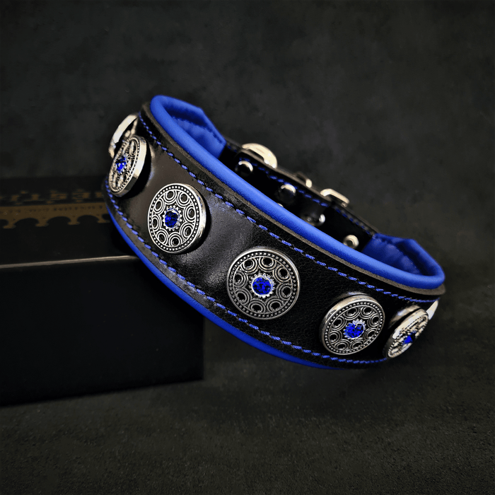Collar Bijou negro y azul para perros