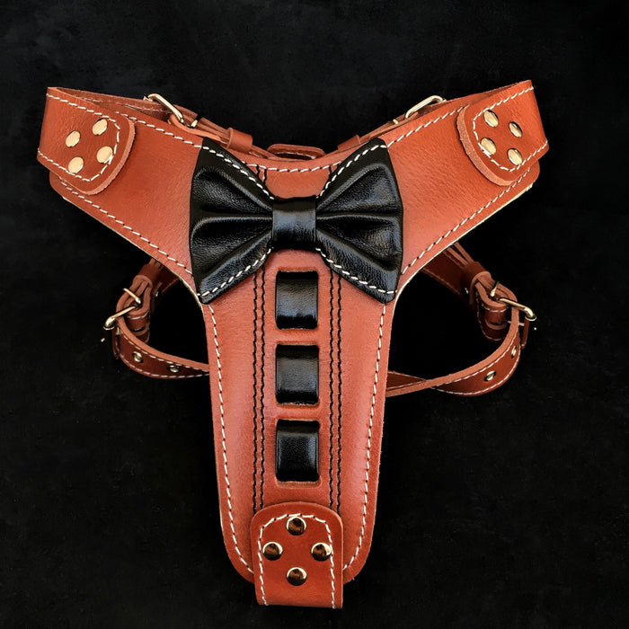 Arnés Bowtie de cuero BESTIA para perros