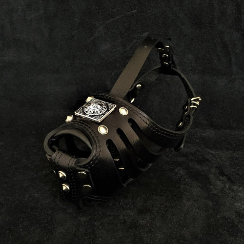 Bozal de entrenamiento adjustable soft in leather negro for dogs - image 1