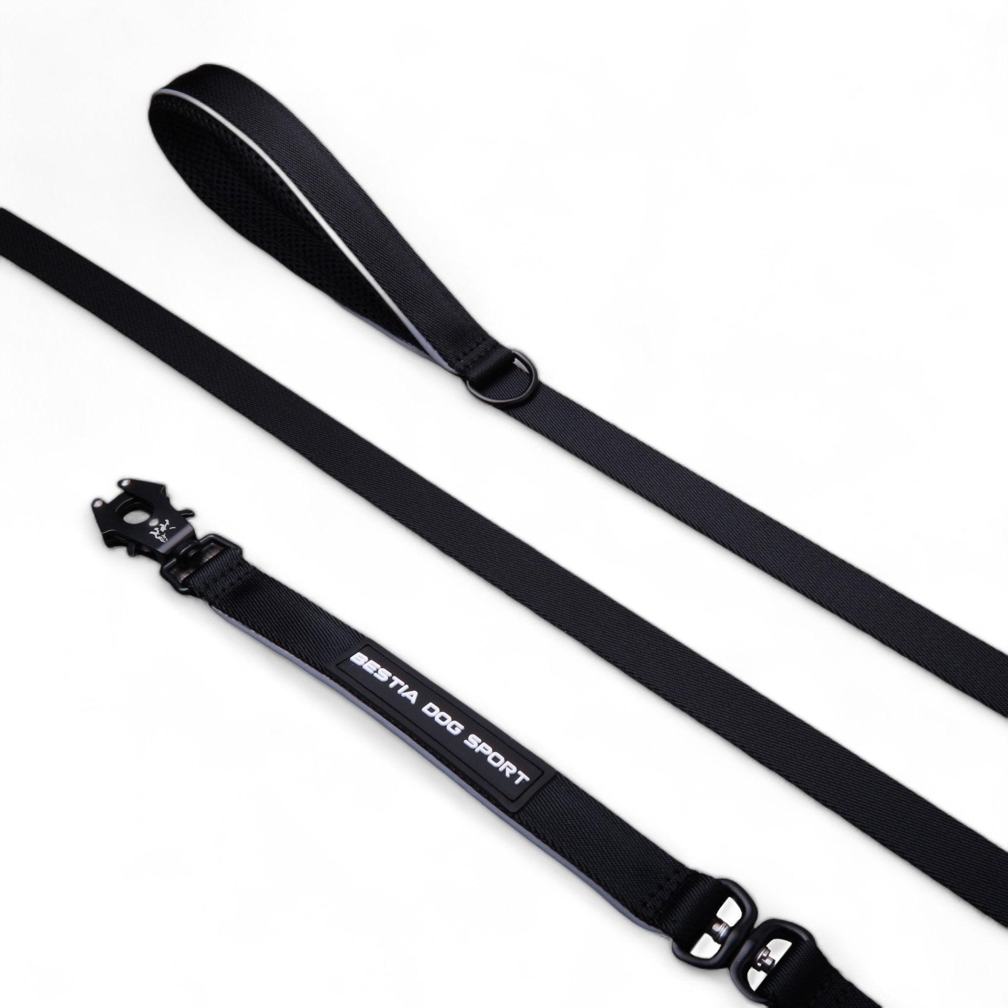 Collare regolabile morbido de nylon negro per cani - immagine 2