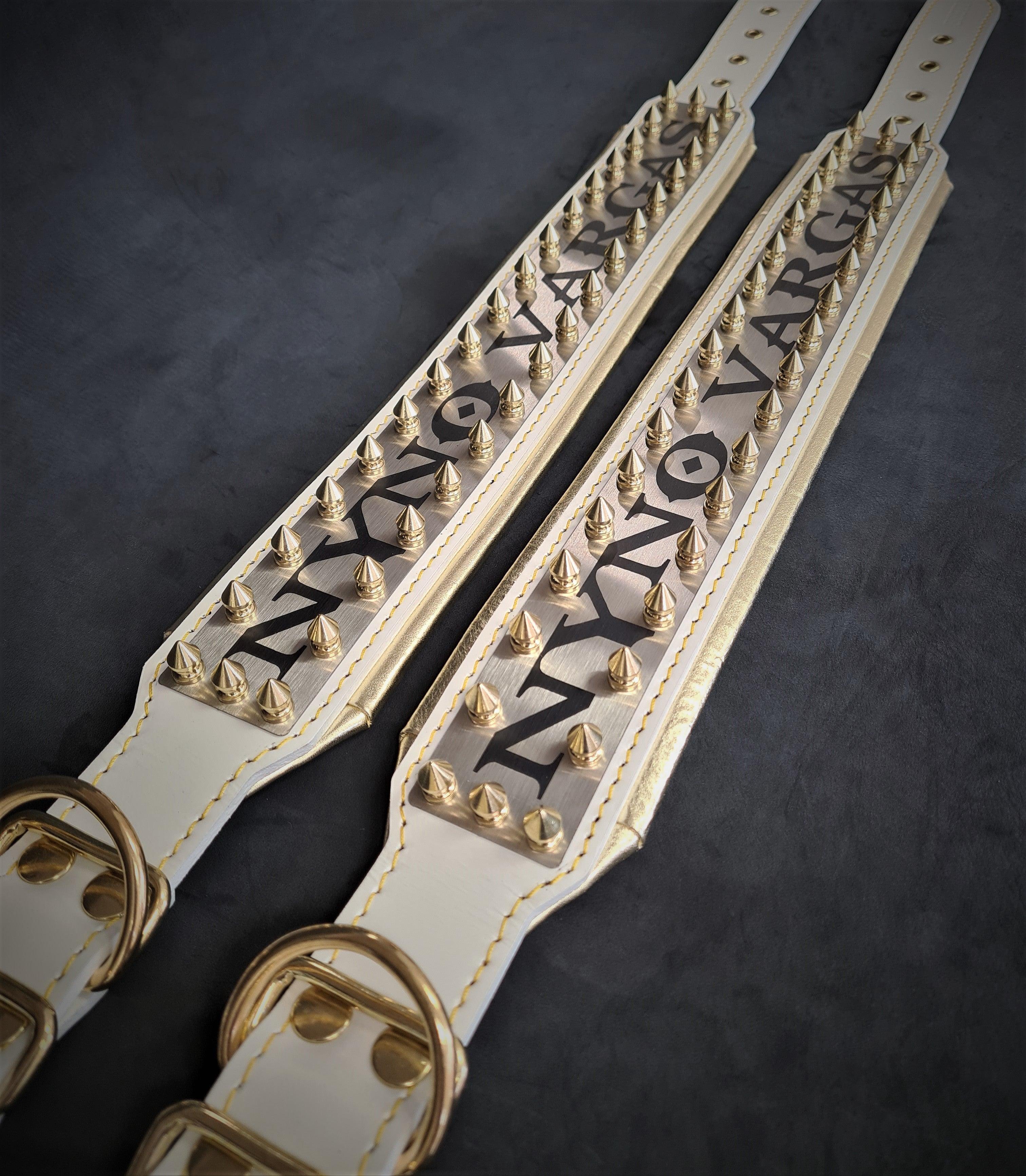 The "Metal" collar White & Gold- personalized! for dogs - image 2