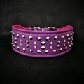 "Crystal" 2.8 inch wide soft leather collar pour chiens et chats - image 1