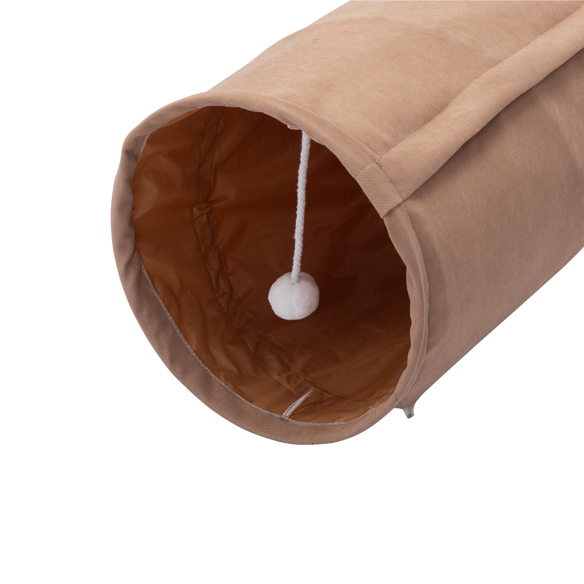 Foldable gatto Tunnel Bed For Indoor Cats, Washable gatto Skin Tunnel With Hanging Toys And Mats, marron Color