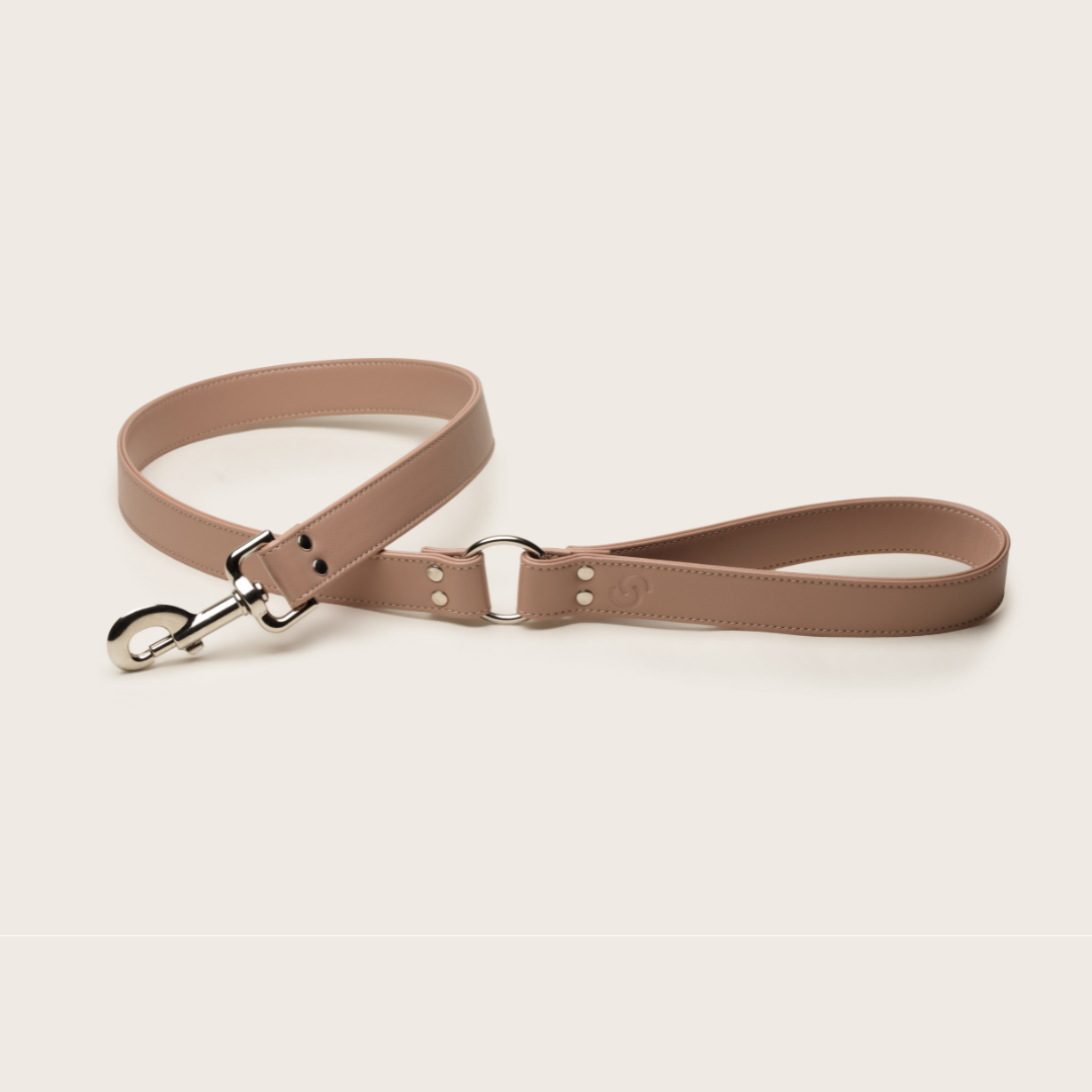 Blush pink apple leather lead for dogs - image 1