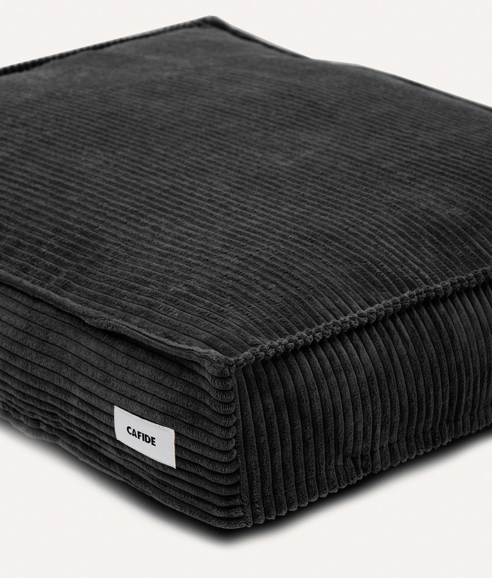 Funda de Cama Pana Negro, Cuadra-2