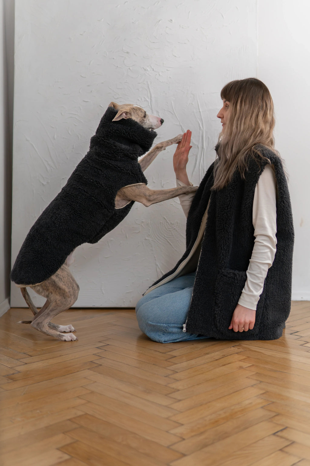 Lana cane Vest - Charcoal