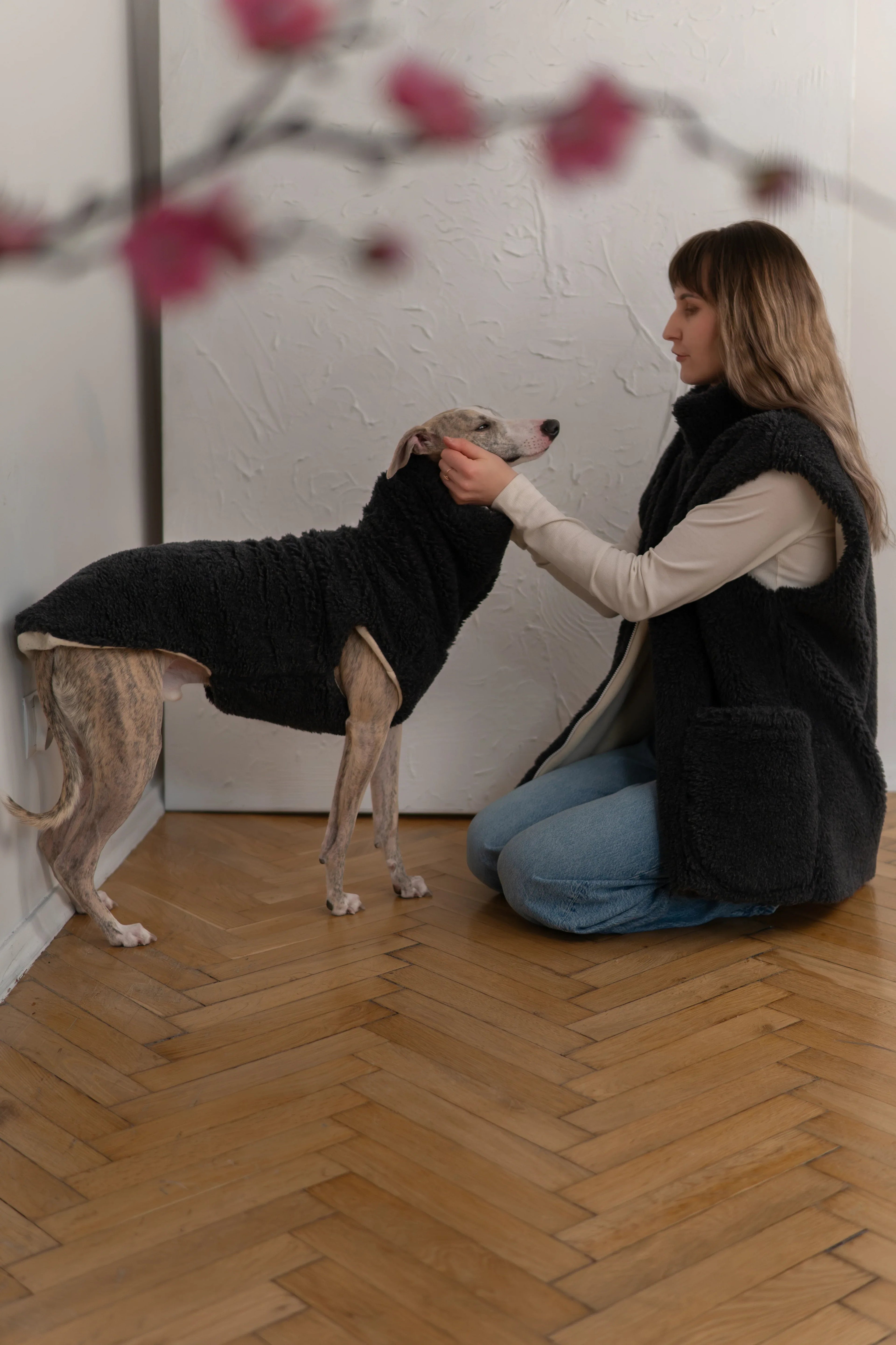 Lana cane Vest - Charcoal