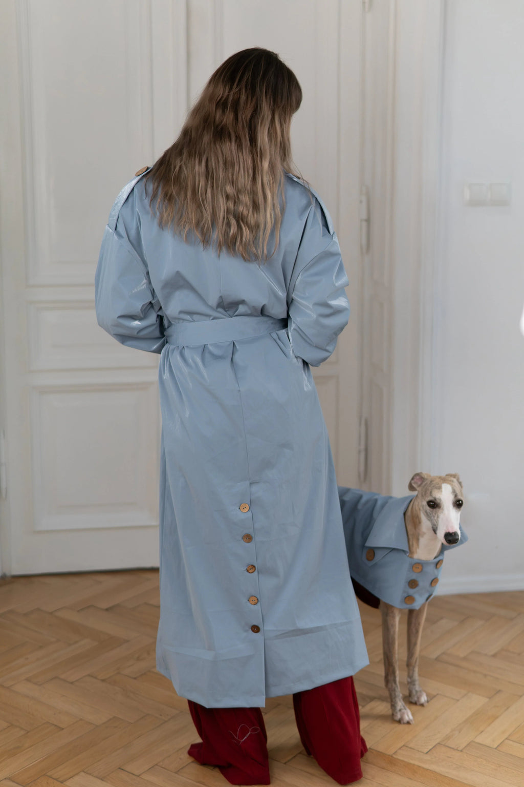 Gabardina impermeabile per cane - Burgundy rosso