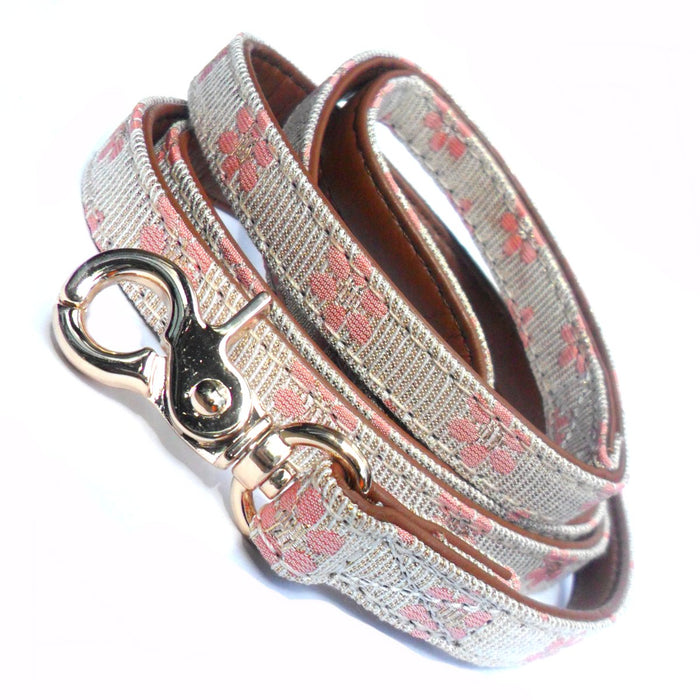 Dog leash Flower Fabric pink for dogs