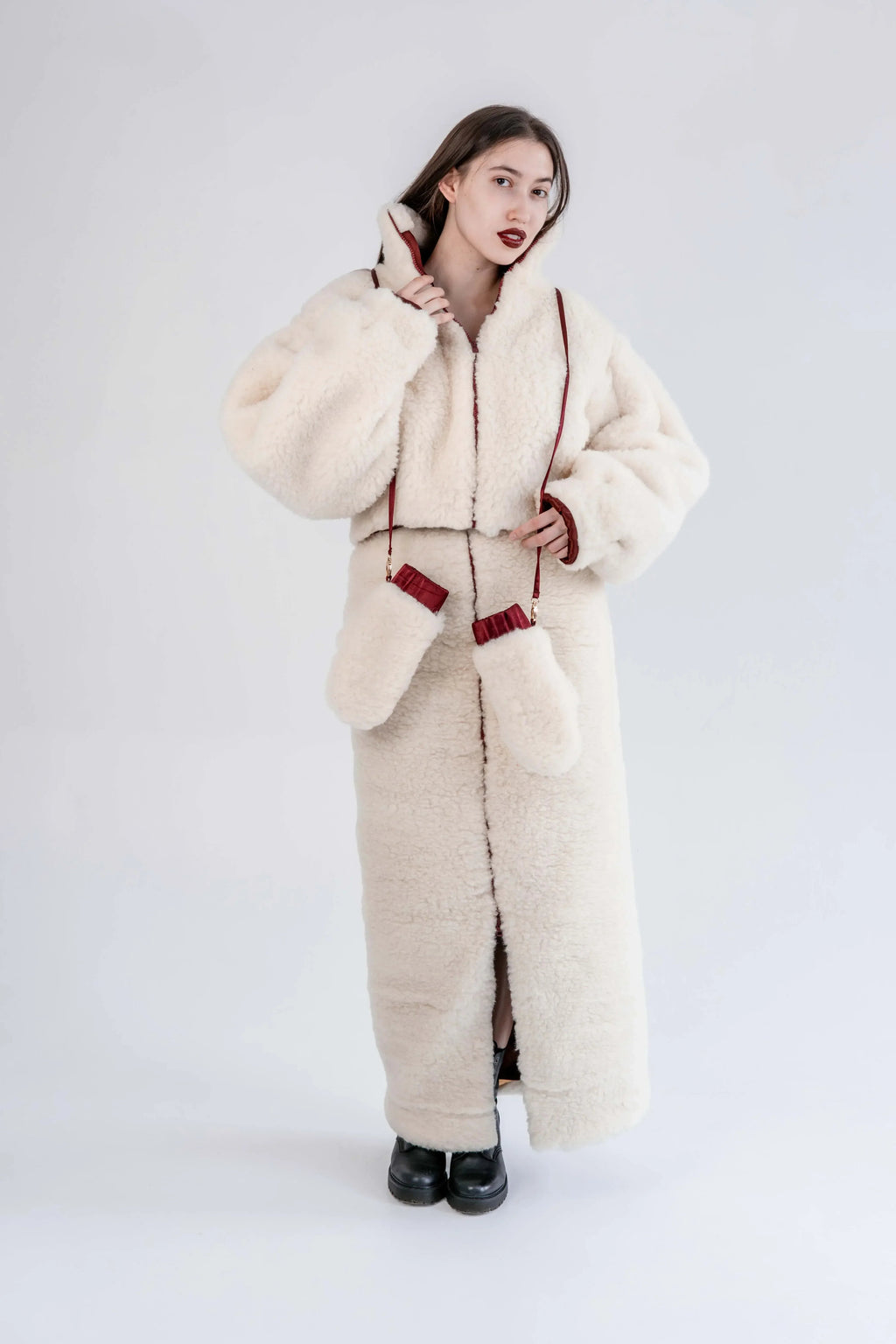 Woolen Women's Short Jacket - White