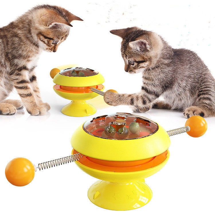 Rotating Interactive Cat Toy with Catnip Dispenser fuer Katzen - Bild 1