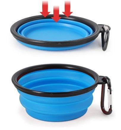 Latex hordozható etető és itató tál kutyáknak (350ML)-2