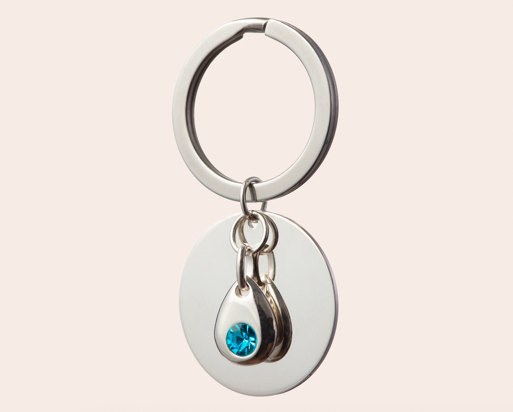 Sterling silver birthstone collare charm