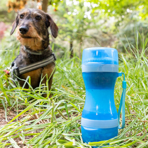 Portable feeder BPA-free de silicona azul for dogs - image 2