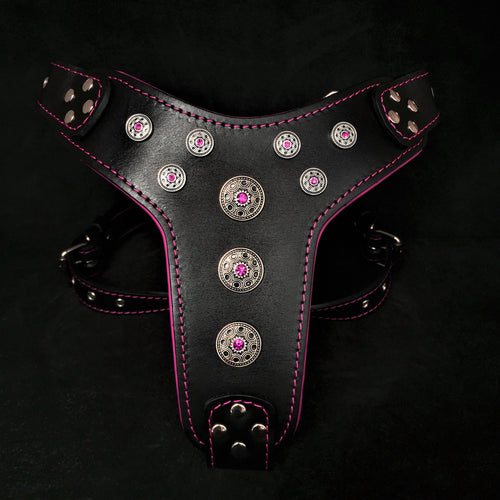 ''Bijou'' harness Black & Pink for big dogs for dogs and cats - image 1