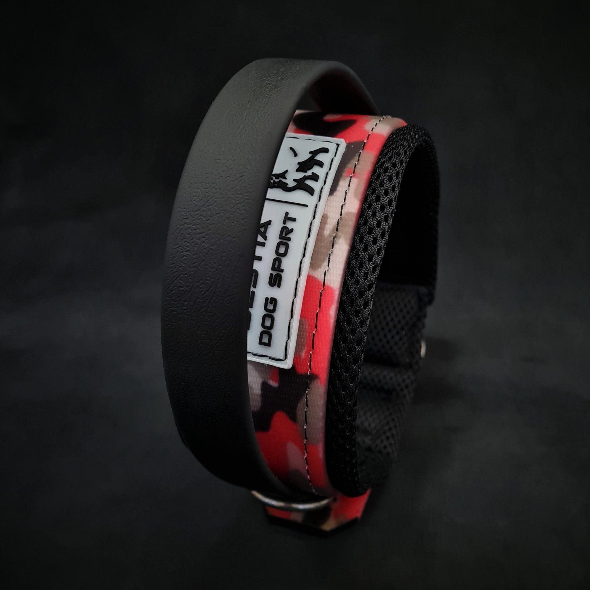 BESTIA DOG SPORT HANDLE COLLAR RED CAMO
