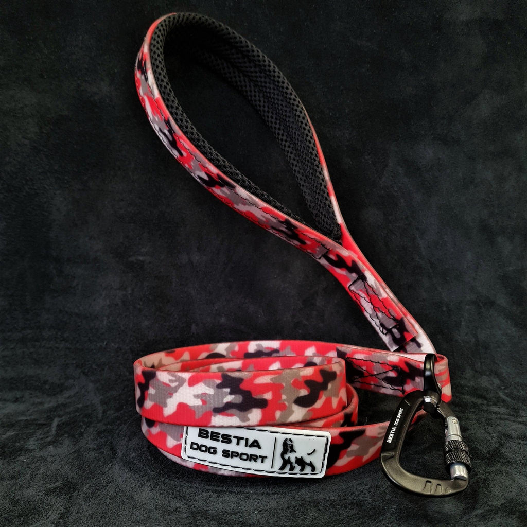 Bestia Dog Sport Tactical Leash Red Camo