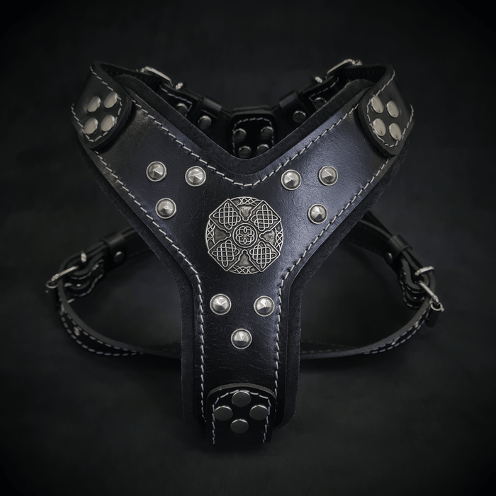 Le harnais ''Maximus'' noir et argent taille petite à moyenne