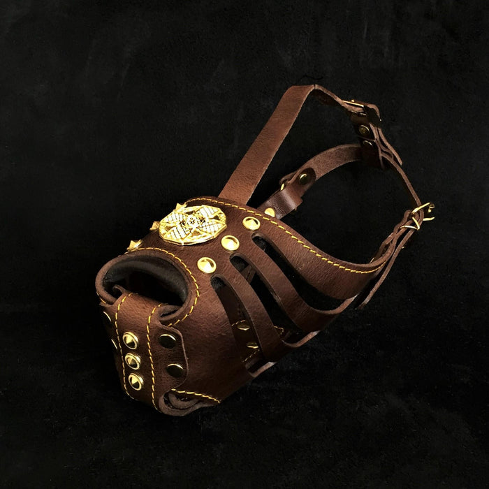 Bozal de cesta Maximus marrón oscuro para perros