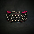 "Crystal" 2.8 inch wide soft leather collar para perros y gatos