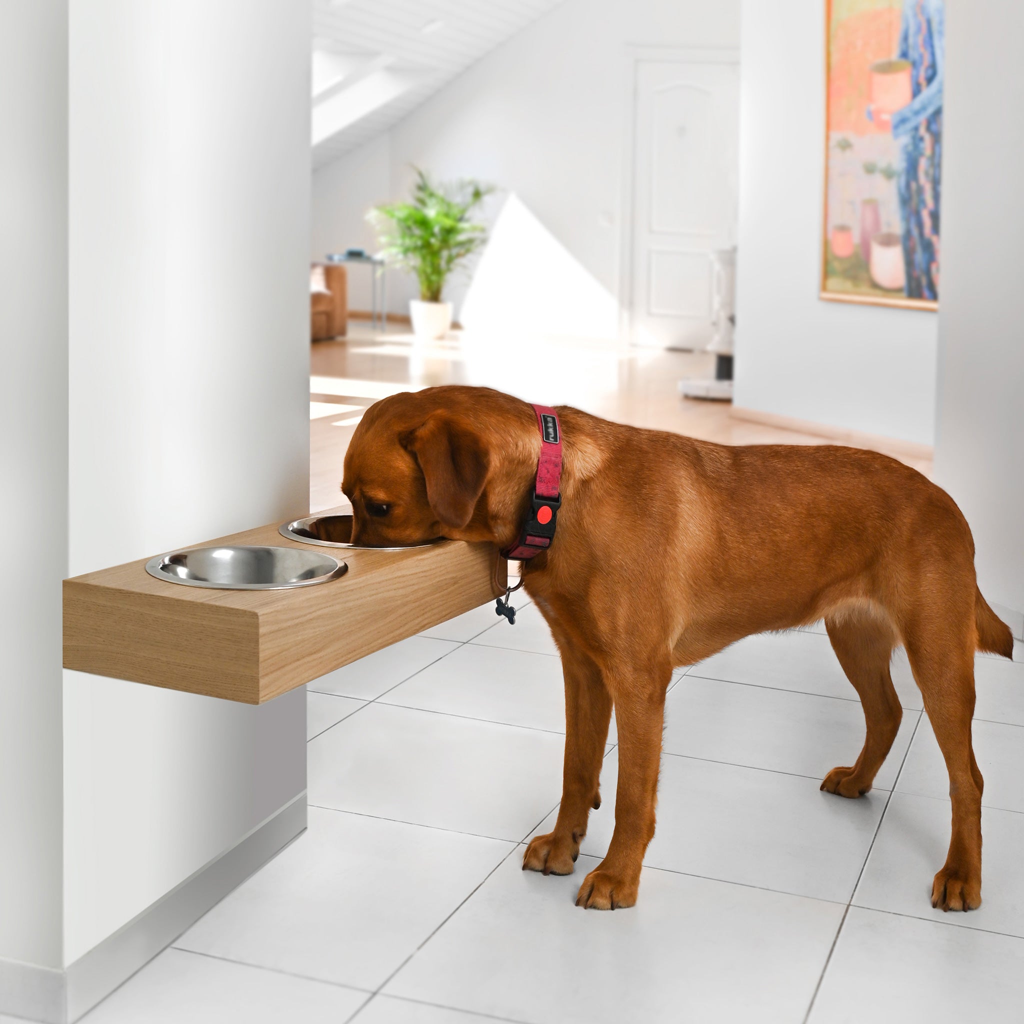 Tragbarer Napf de madera Oak fuer Hunde und Katzen - Bild 7