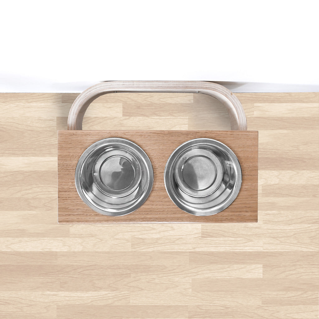 Portable feeder de madera Oak for dogs and cats - image 3