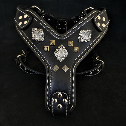 The "Aztec" BLACK harness for dogs and cats - image 1