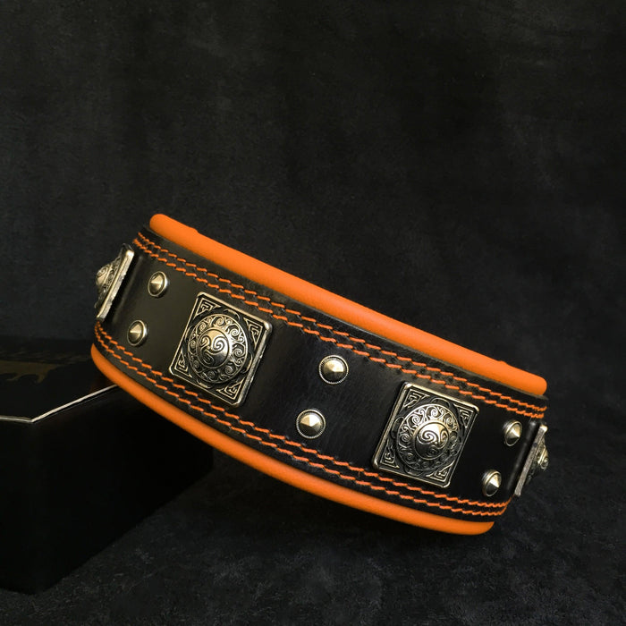 Le col "Eros" 2,5 pouces large noir & orange