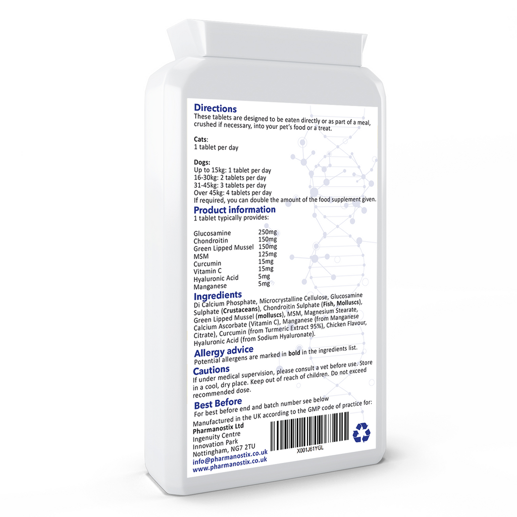 Pet Flex Dog Joint Support Supplement for Pets Chondroitin, MSM, Green Lipped