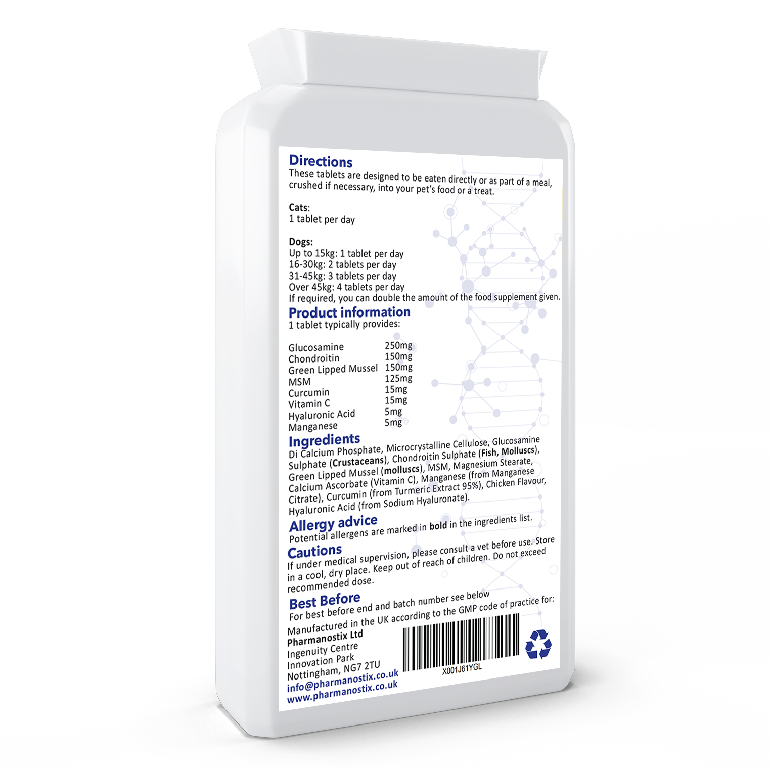 Pet Flex Dog Joint Support Supplement for Pets Chondroitin, MSM, Green Lipped