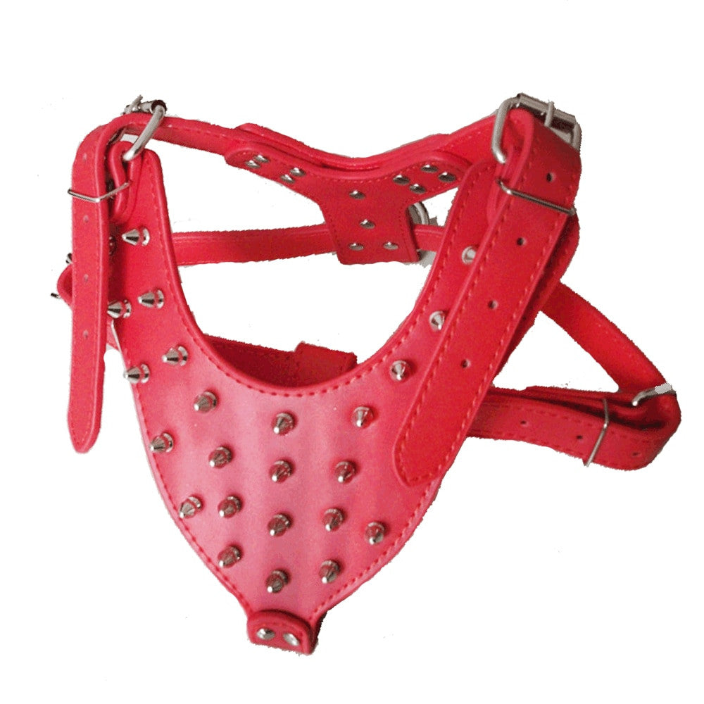Harnais rembourre en cuir blanco pour chiens et chats - image 12