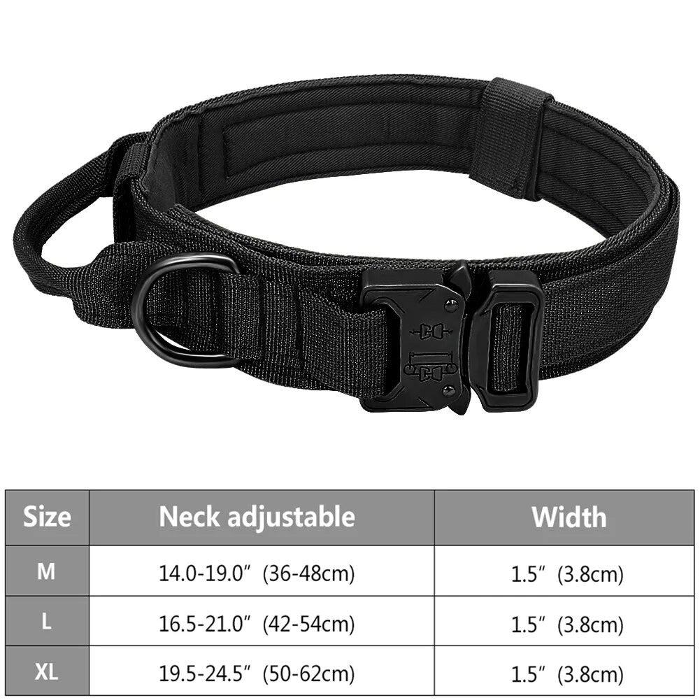 Collare regolabile de nylon negro per cani e gatti