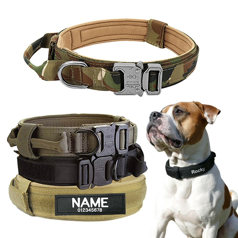 Collare regolabile de nylon Black - White Text per cani e gatti - immagine 1