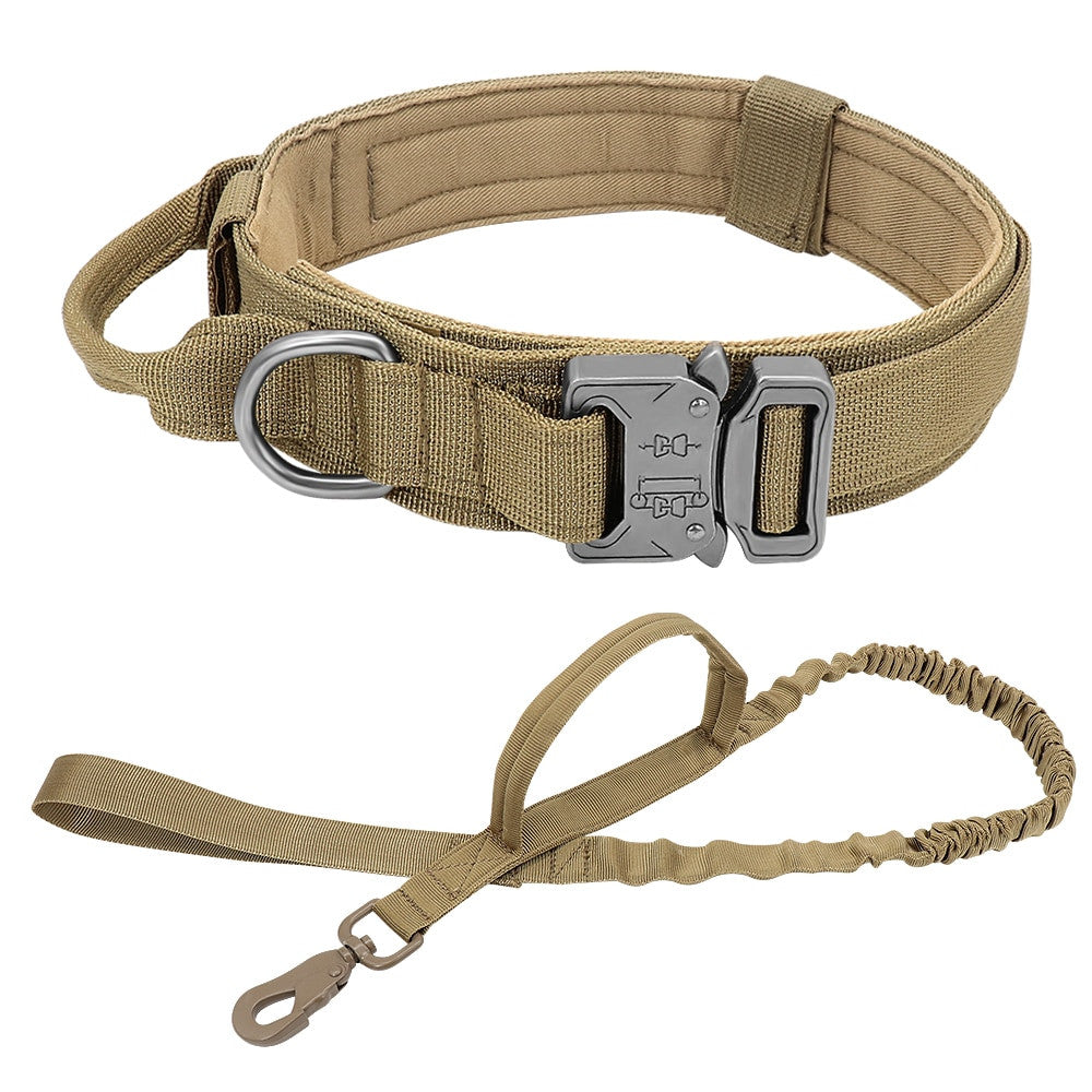 Set tactico militar de collar y correa para perro