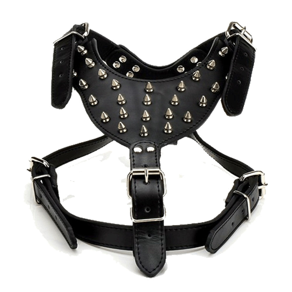 Harnais rembourre en cuir blanco pour chiens et chats - image 11