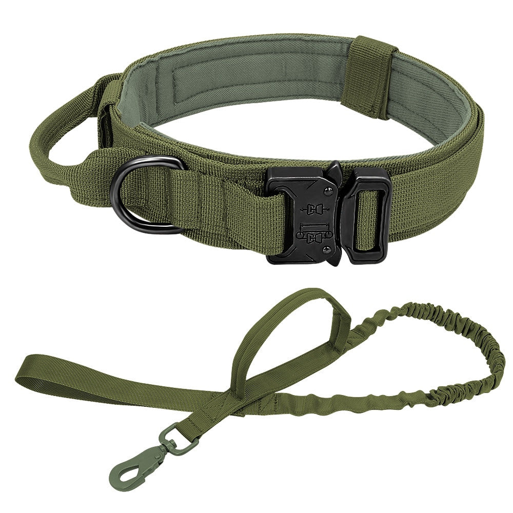 Set tactico militar de collar y correa para perro