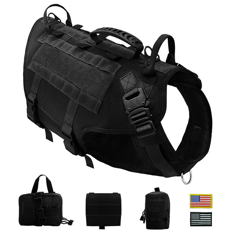 Hand Holding Rope Chest Vest Combat Leash Dog Backpack Special Training Straps-5