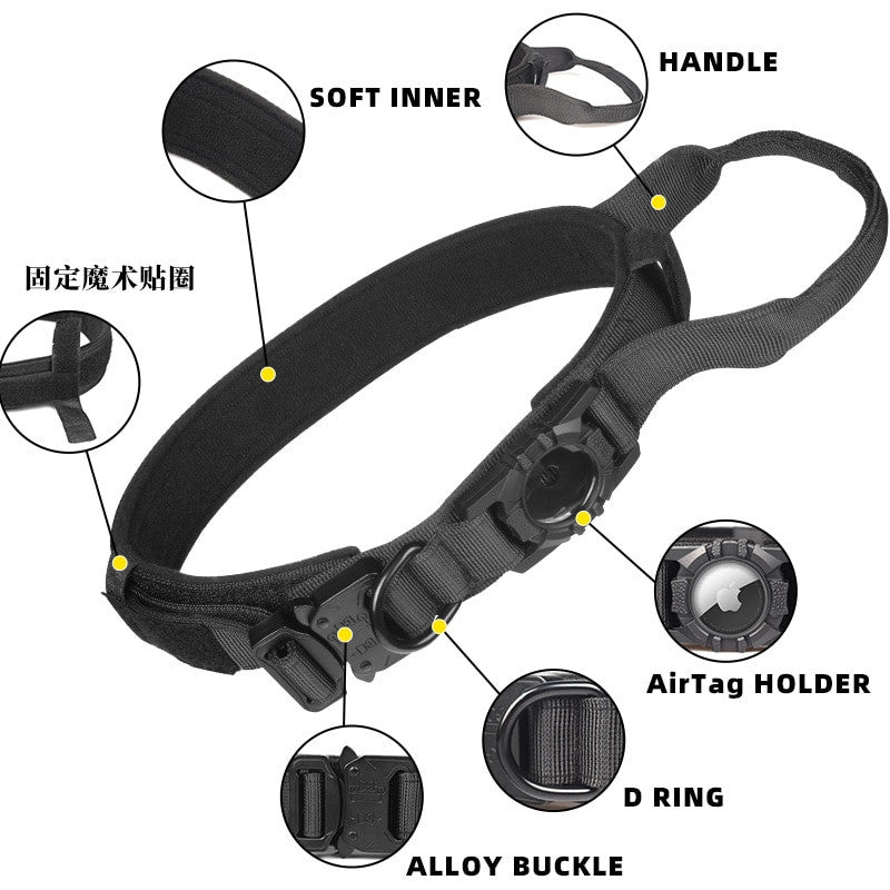 Collar ajustable de nylon negro para perros y gatos - imagen 5