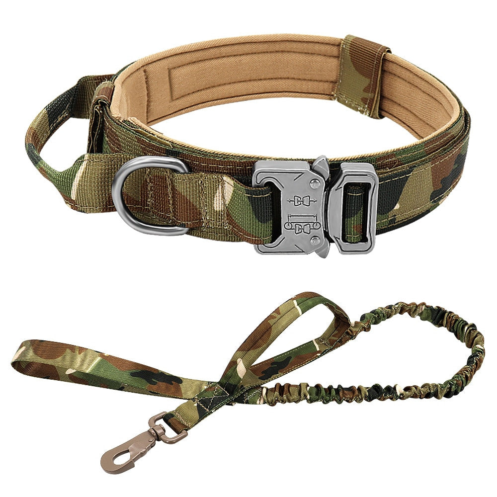 Set tactico militar de collar y correa para perro