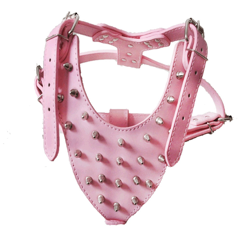 Harnais rembourre en cuir blanco pour chiens et chats - image 5