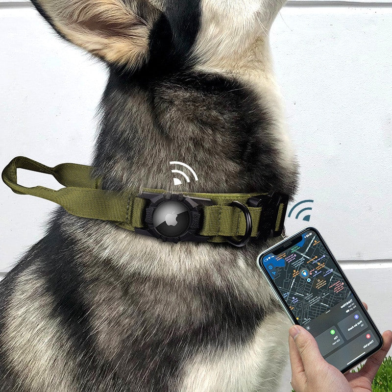 Collar ajustable de nylon negro para perros y gatos - imagen 1