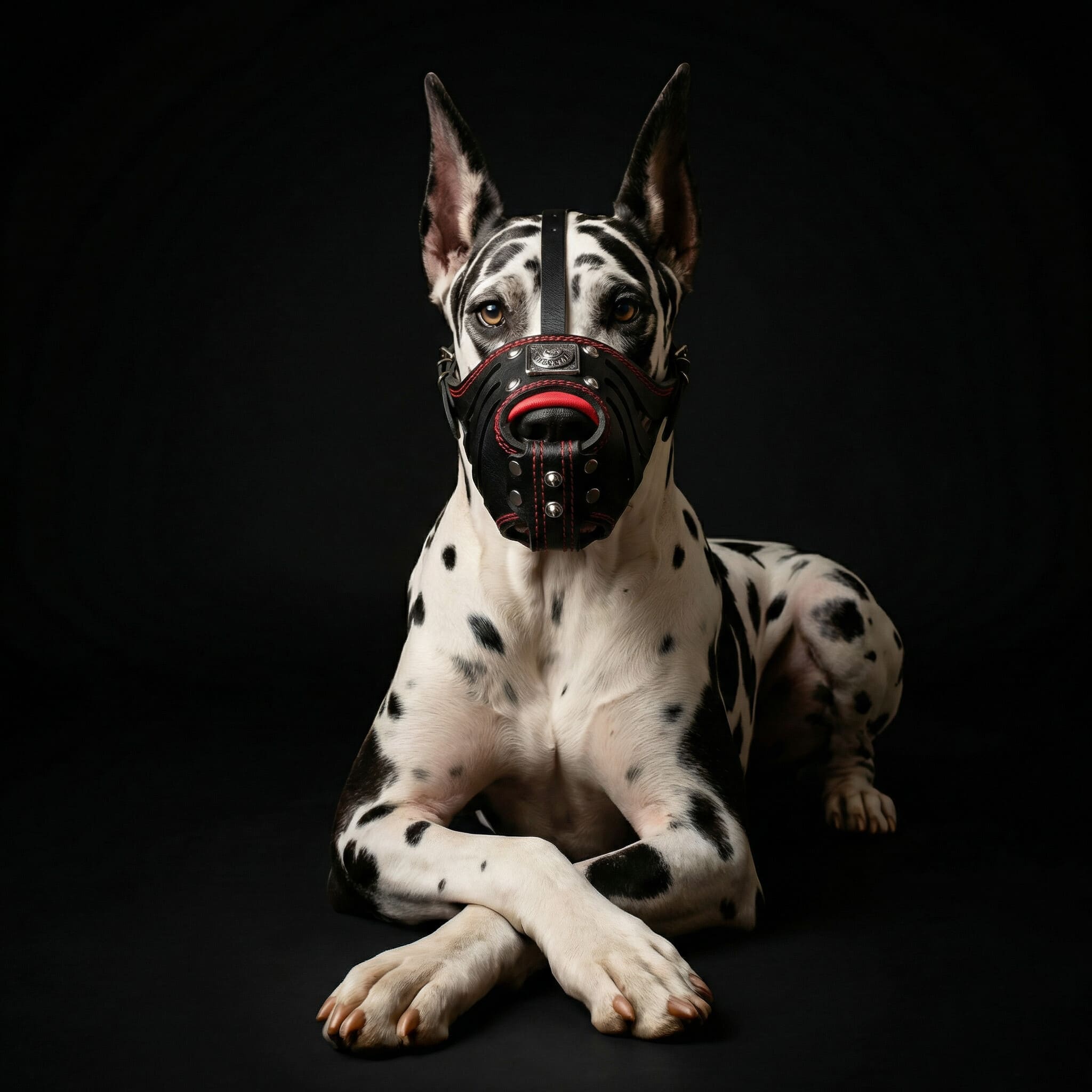''Eros'' Basket Muzzle black & red fuer Hunde - Bild 2